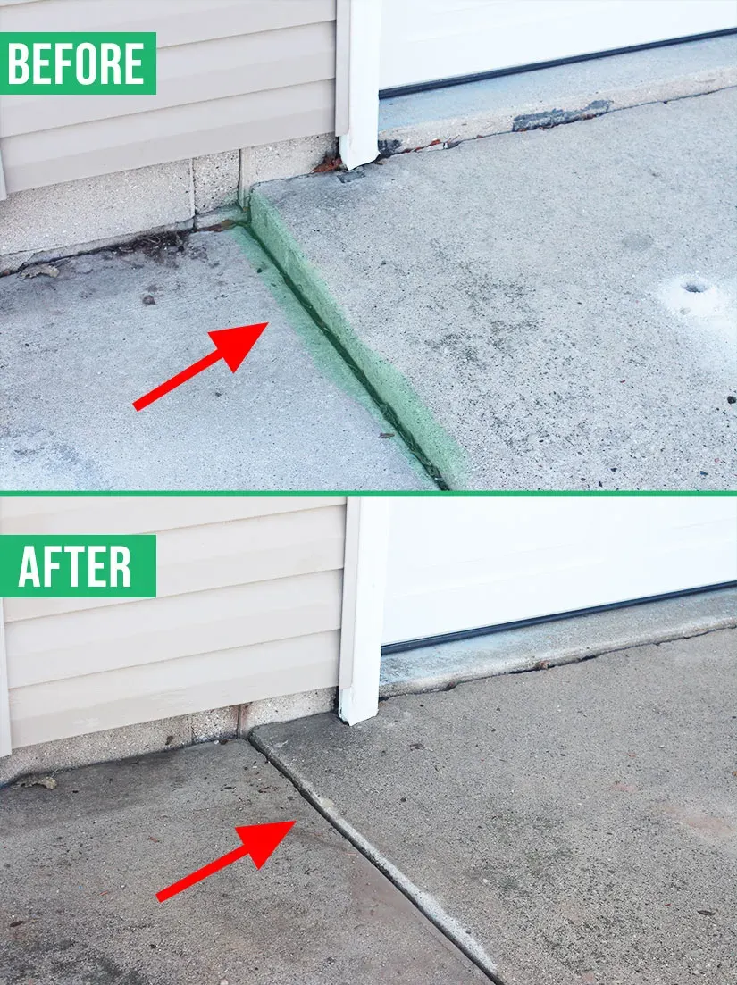 finished polyjacking driveway repair Lincoln NE